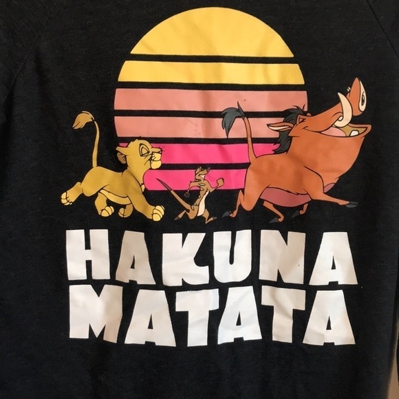 DISNEY Hakuna Matata graphic sweatshirt Timon Pumbaa Simba size Small womens - Picture 3 of 10